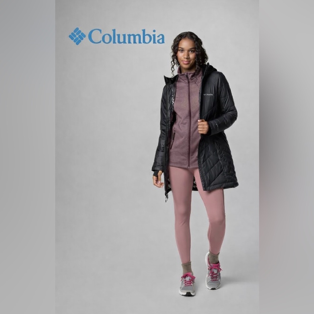 Columbia Women’s Heavenly Long Hooded Jacket Omni-Heat Black